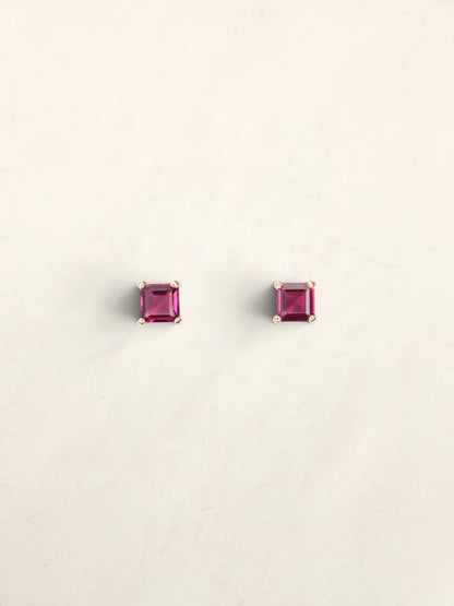 14K Yellow Gold Pink Tourmaline Studs