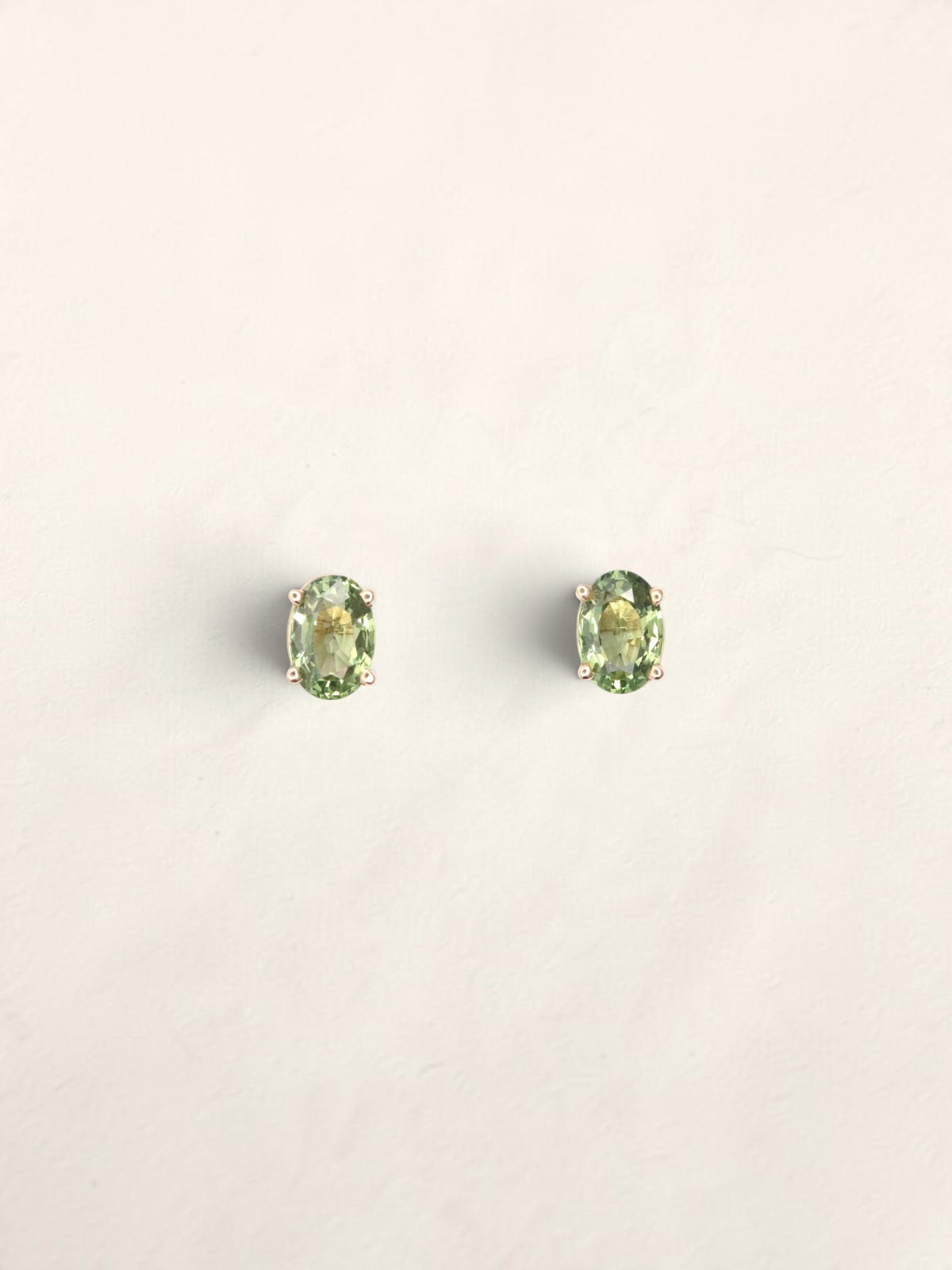 14K Yellow Gold Green Sapphire Studs