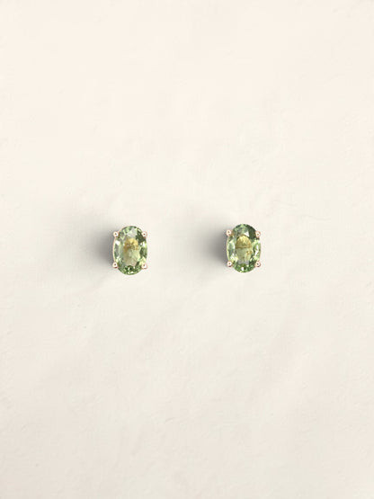 14K Yellow Gold Green Sapphire Studs