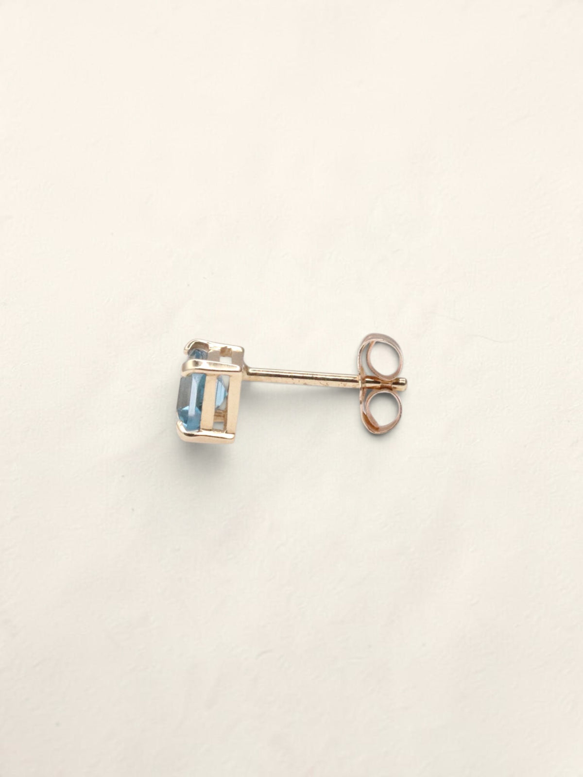 14K Yellow Gold Blue Topaz Studs