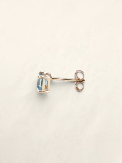 14K Yellow Gold Blue Topaz Studs