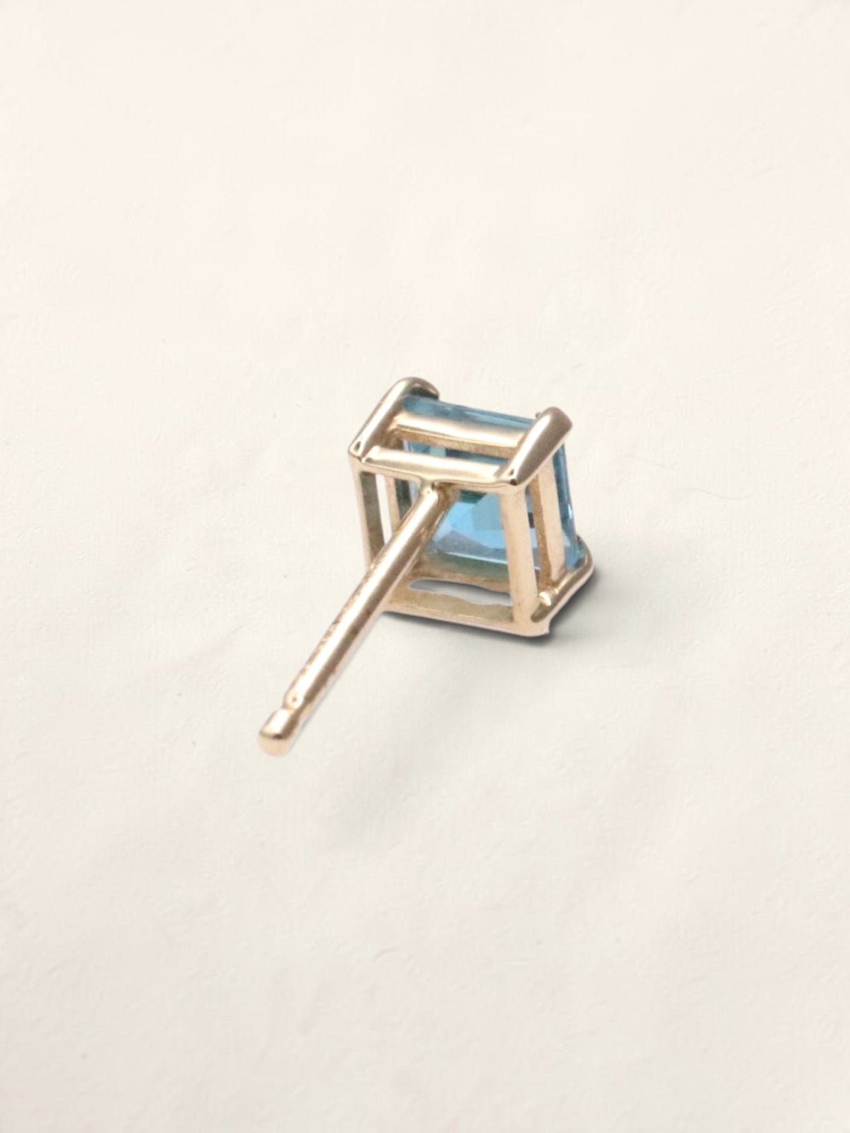 14K Yellow Gold Blue Topaz Studs
