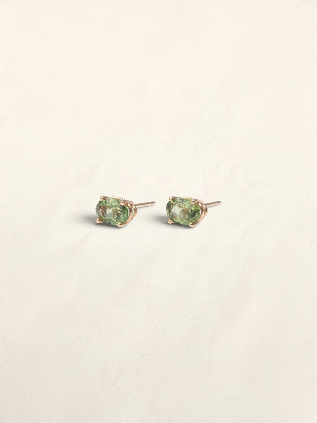 14K Yellow Gold Green Sapphire Studs