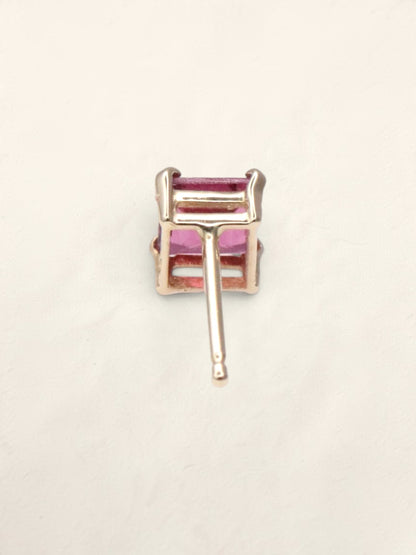 14K Yellow Gold Pink Tourmaline Studs