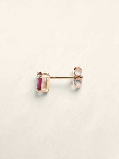 14K Yellow Gold Pink Tourmaline Studs