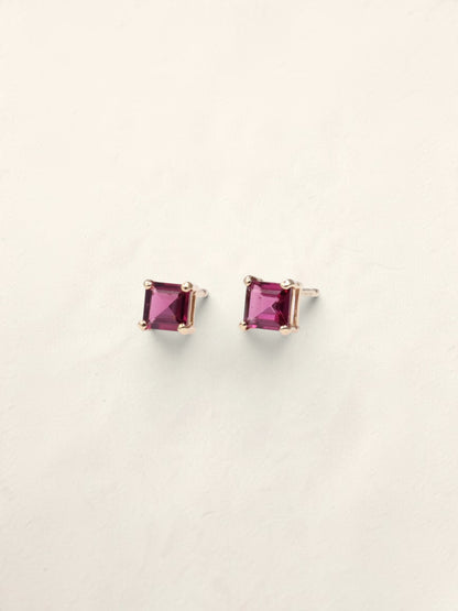 14K Yellow Gold Pink Tourmaline Studs