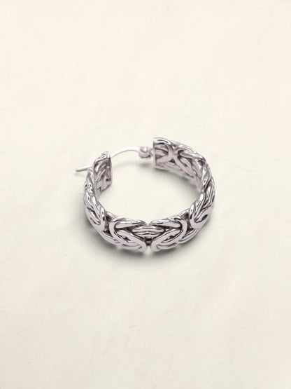14K White Gold Byzantine Hoops