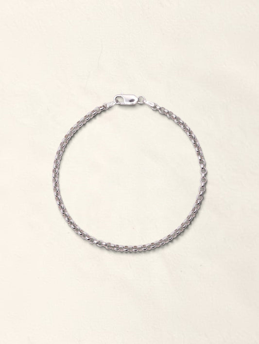 14K White Gold Rolo Link Bracelet