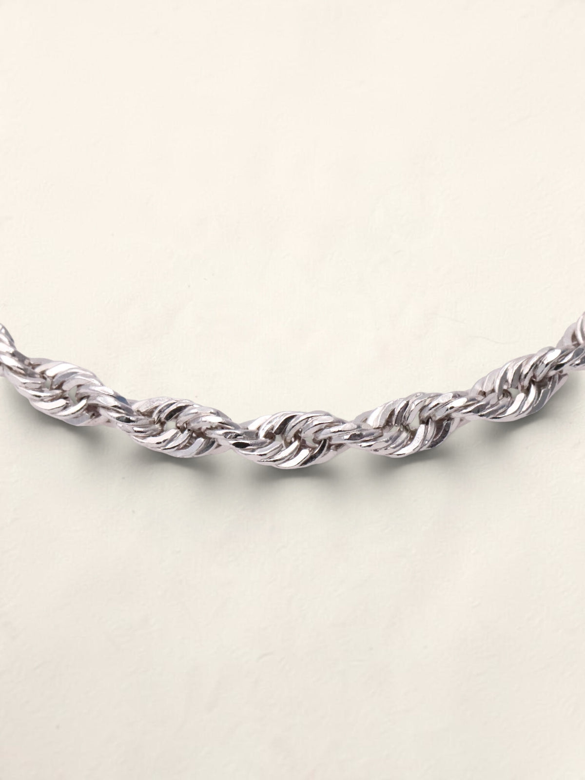 14K White Gold Rope Bracelet