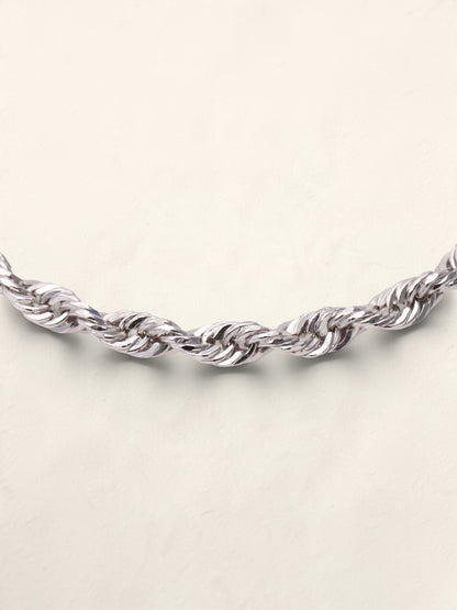 14K White Gold Rope Bracelet