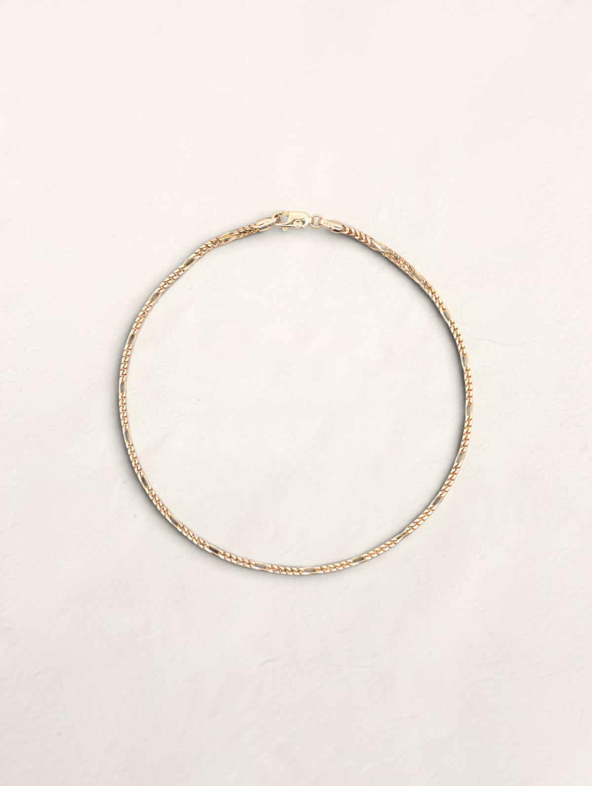 14K Yellow Gold Boxed Figaro Bracelet