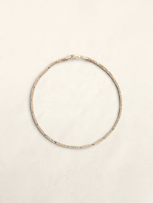 14K Yellow Gold Boxed Figaro Bracelet