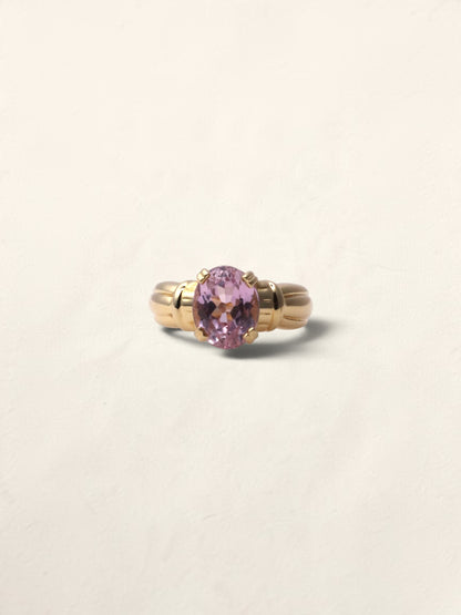 14K Yellow Gold Rose De France Amethyst Ring