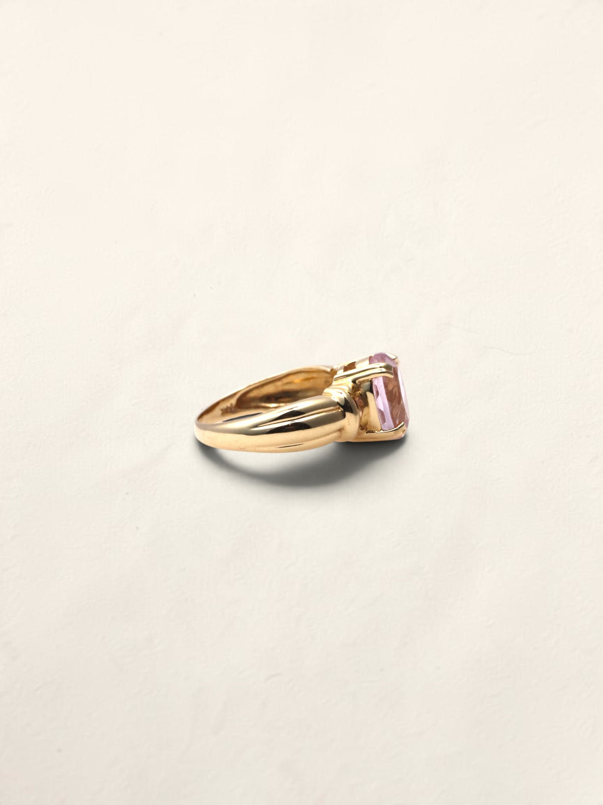 14K Yellow Gold Rose De France Amethyst Ring