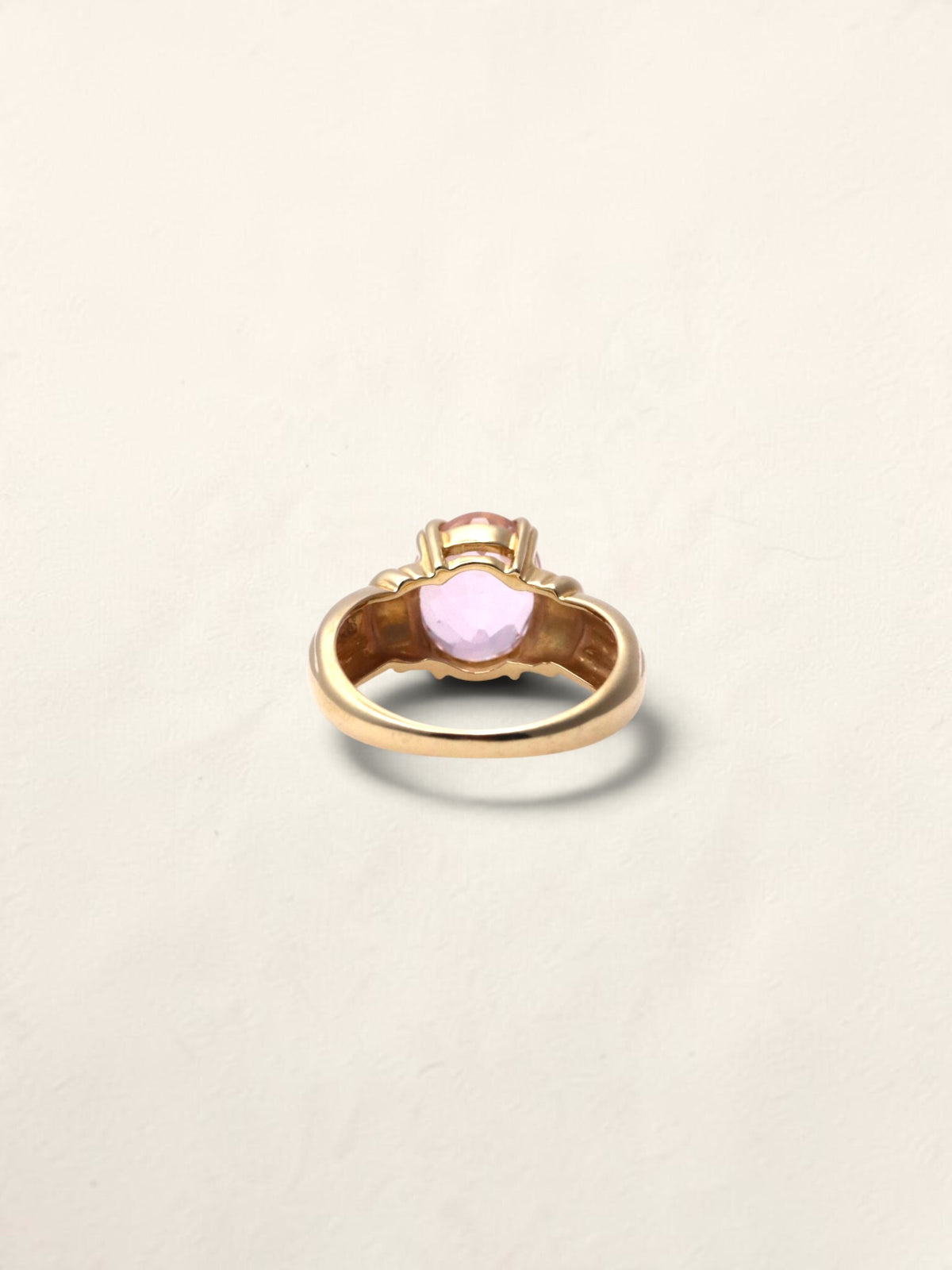 14K Yellow Gold Rose De France Amethyst Ring