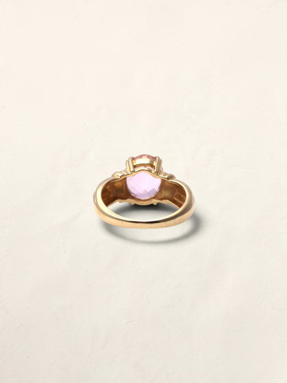 14K Yellow Gold Rose De France Amethyst Ring