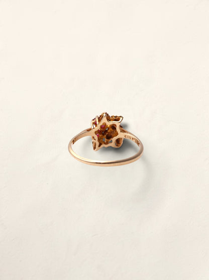 10K Two-Tone Ruby Leaf Ring