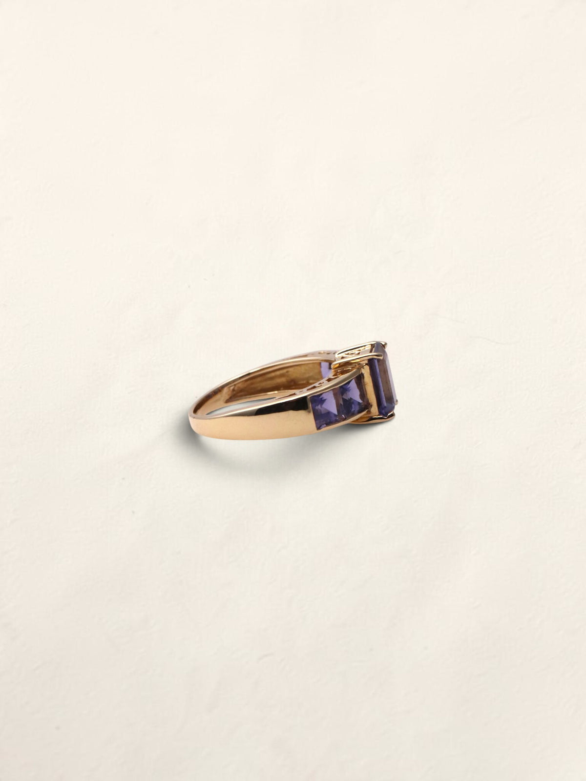 14K Yellow Gold Tanzanite Channel Ring