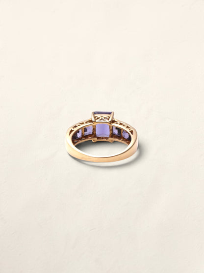 14K Yellow Gold Tanzanite Channel Ring