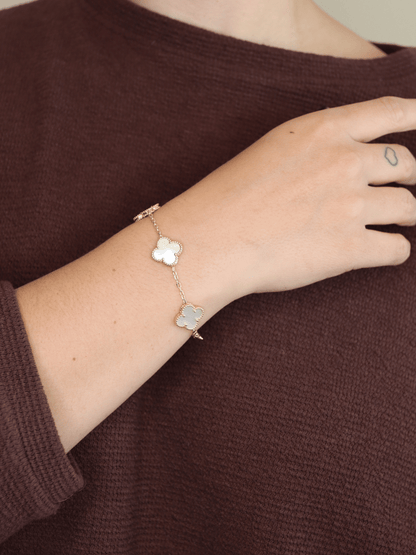 Mother of Pearl Clover Motif Bracelet