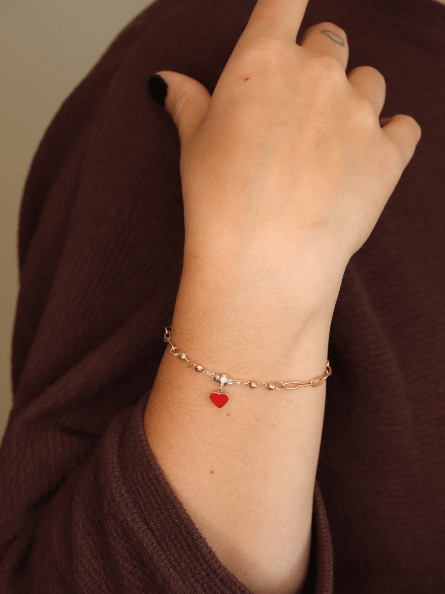 Paperclip Heart Charm Bracelet