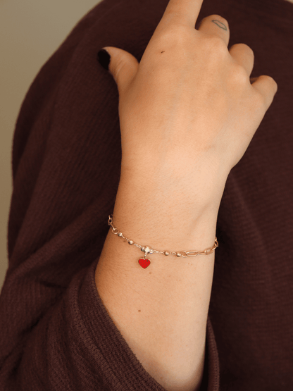Paperclip Heart Charm Bracelet