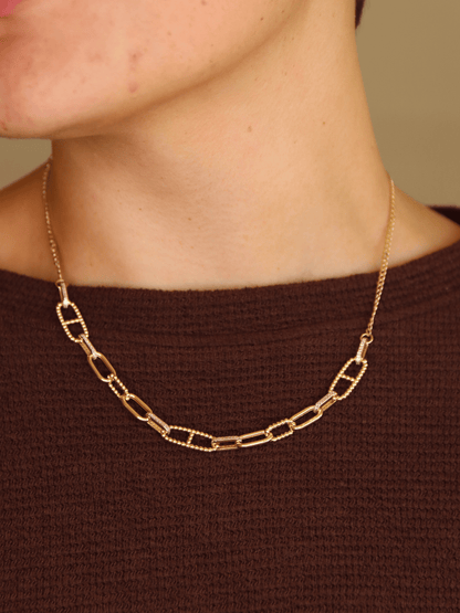Paperclip and Oval Link Necklace