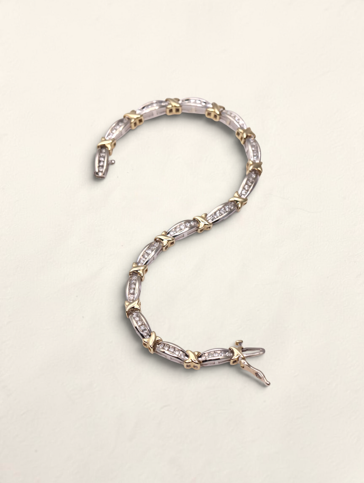 10k Two-Tone Diamond Tennis Bracelet