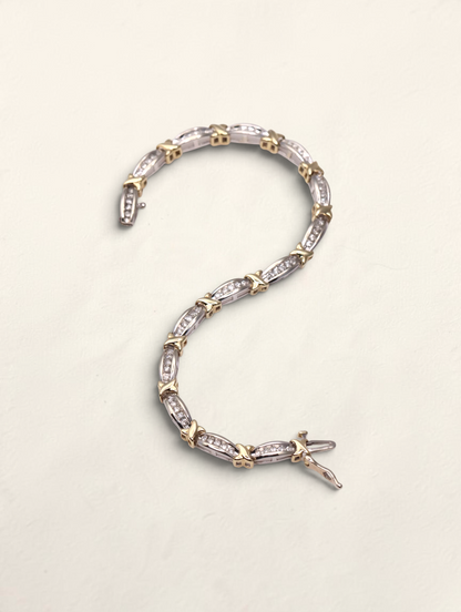 10k Two-Tone Diamond Tennis Bracelet