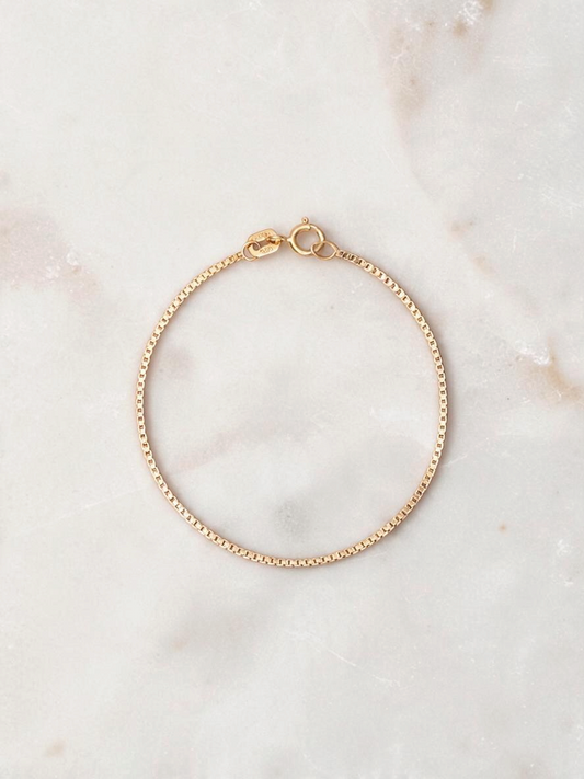 0.75mm Box Chain Bracelet 7.5"