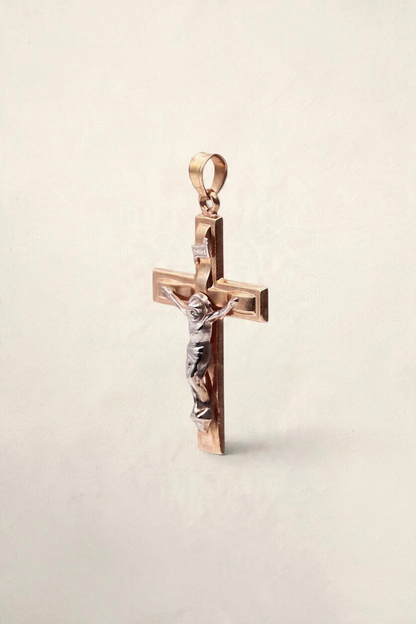 14K Yellow Gold Crucifix Pendant