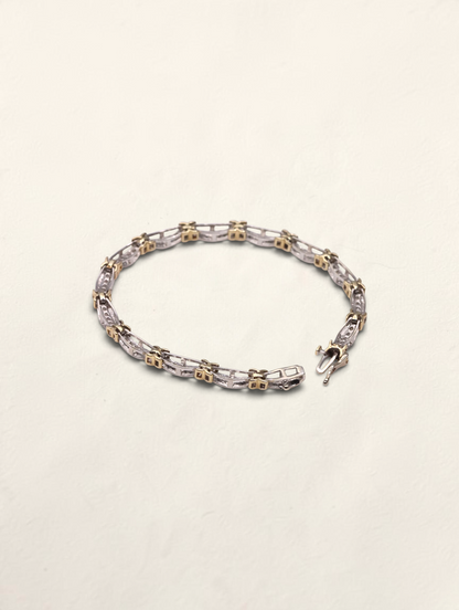 10k Two-Tone Diamond Tennis Bracelet