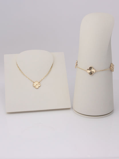 Guilloché Clover Motif Necklace