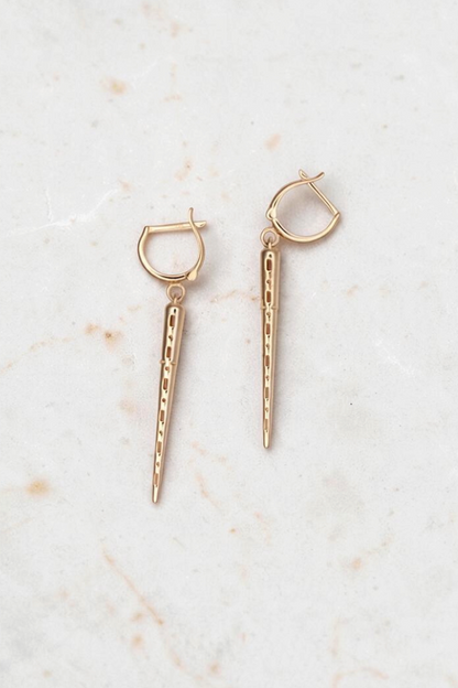 14k Gold Spike Earrings