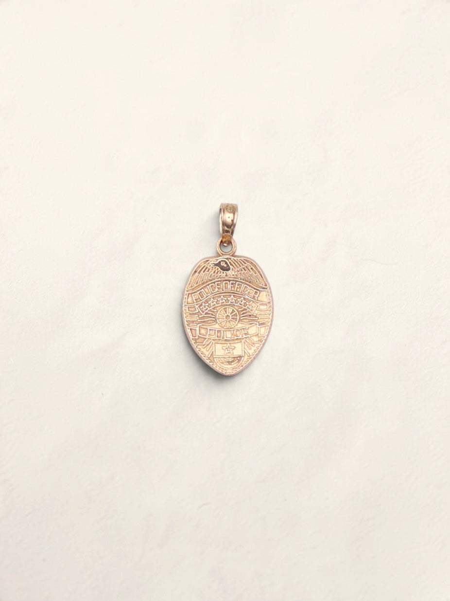 14k Police Badge Pendant