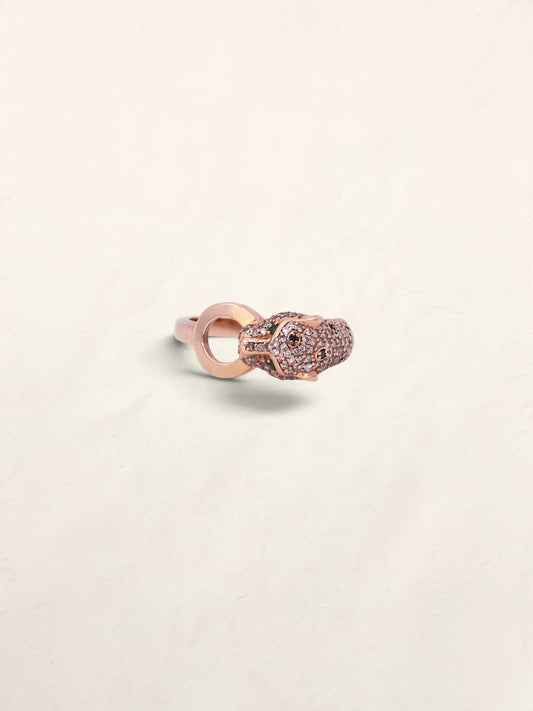 14K Rose Gold Effy Leopard Emerald and Diamond Ring
