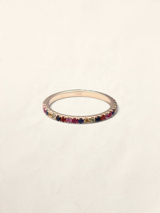 14k Multi-color Topaz Accent Band