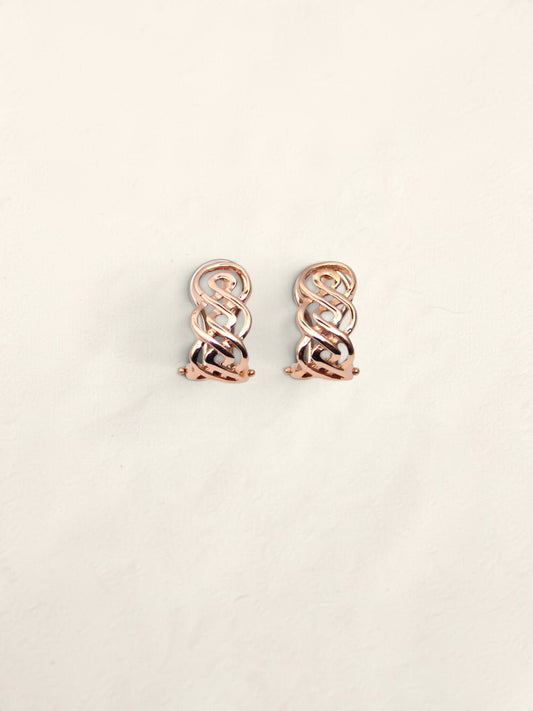 14K Rose and White Gold Earrings