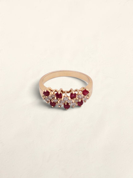 14k Gold Ruby & Diamond Ring