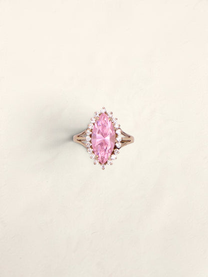 10k Pink Marquise & CZ Ring