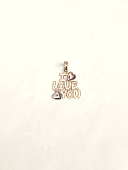 14k I Love You pendant