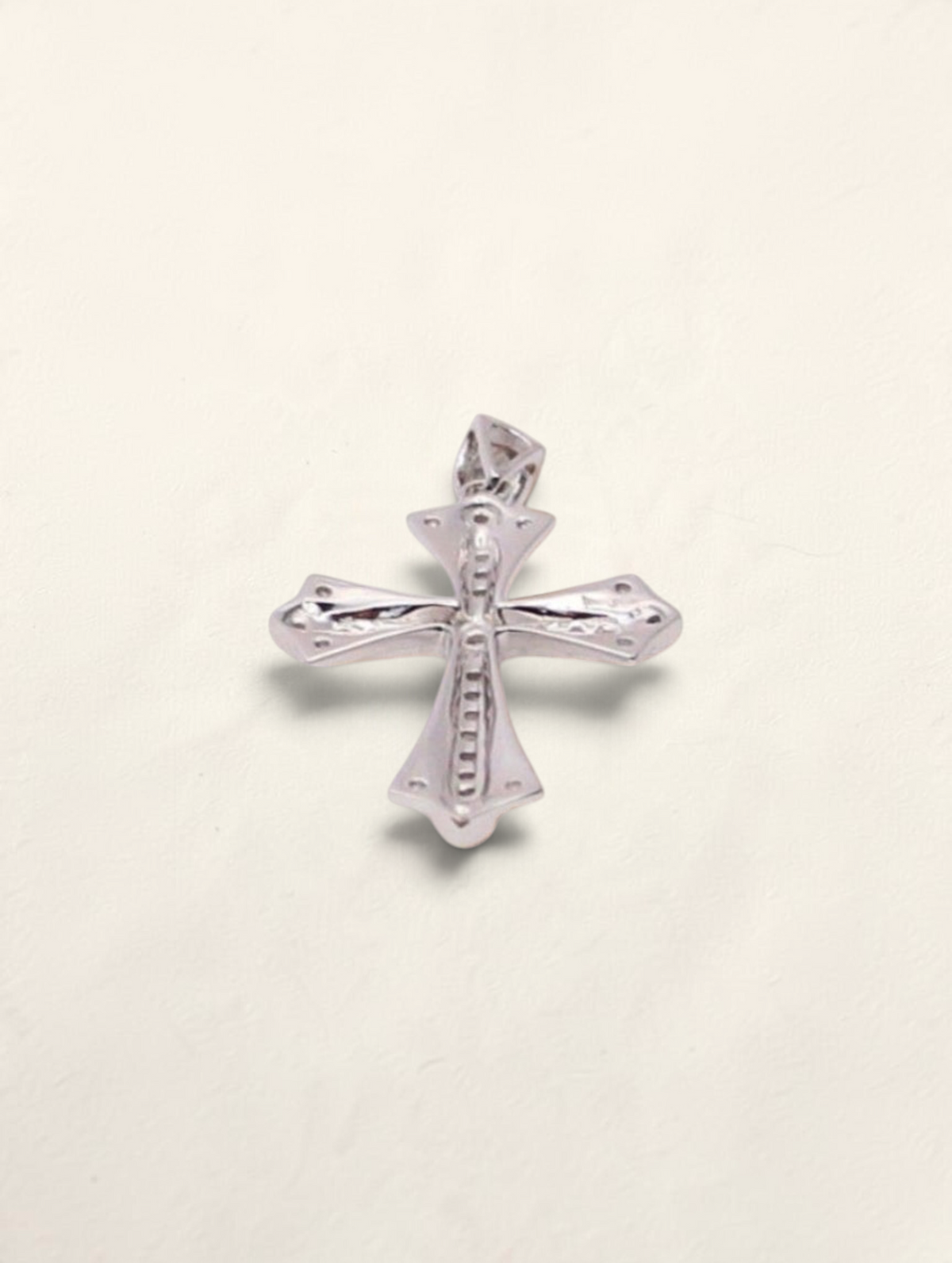 Zafrah 10k white gold cross pendant featuring 0.31ctw round diamonds in a polished finish
