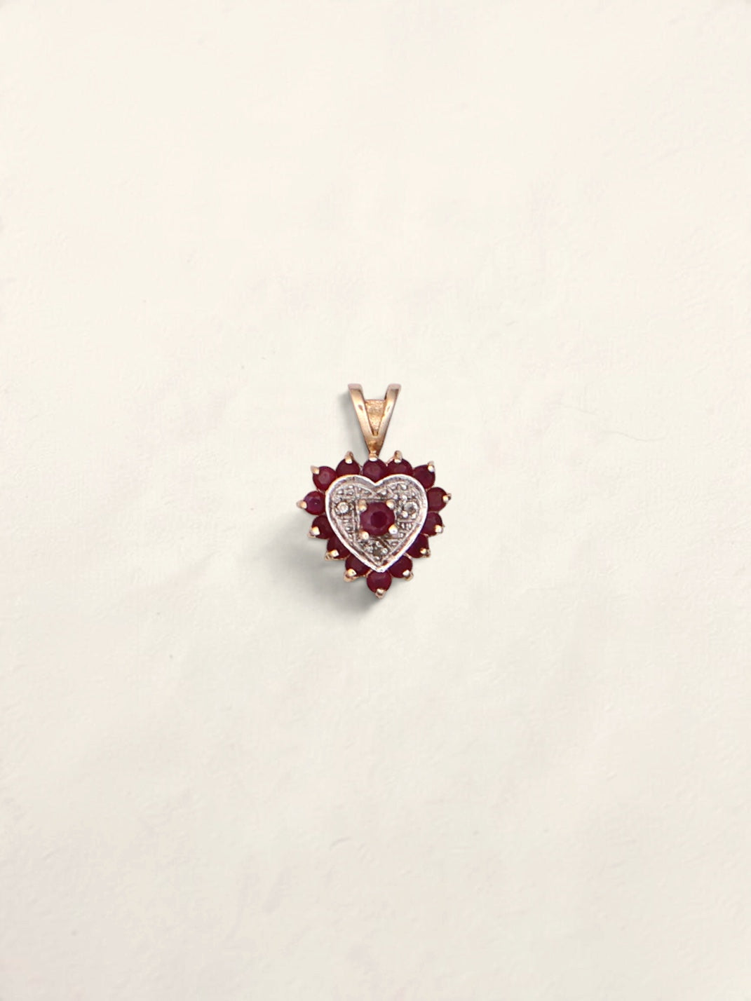 10k Ruby Heart Pendant