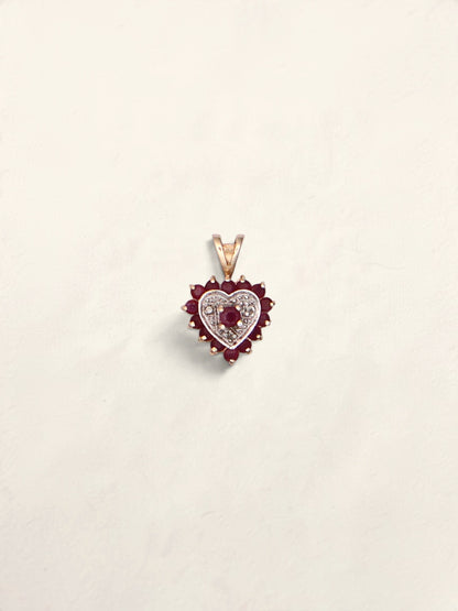 10k Ruby Heart Pendant