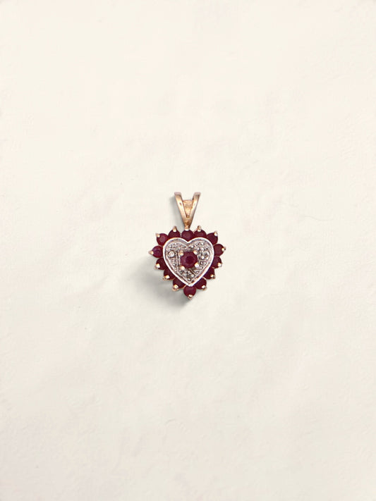 10k Ruby Heart Pendant