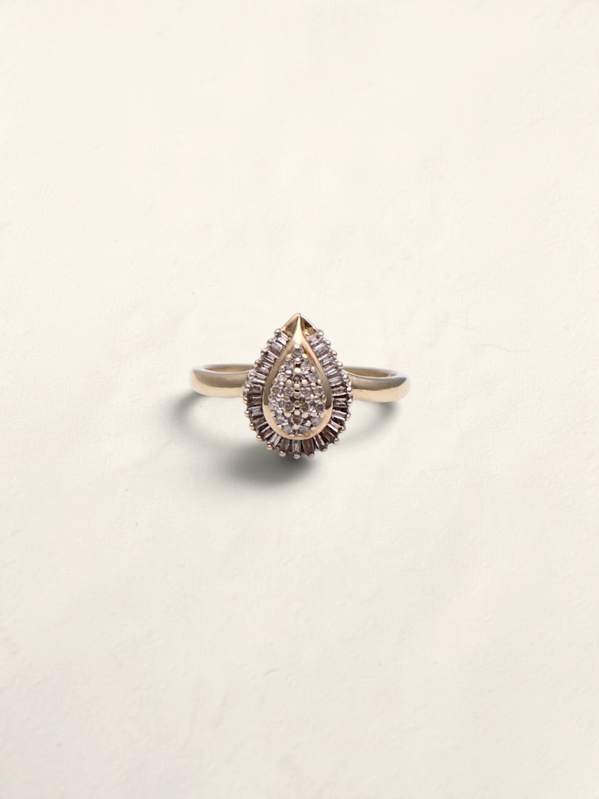 10k Pear Diamond Ring