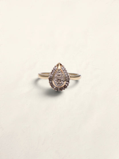10k Pear Diamond Ring
