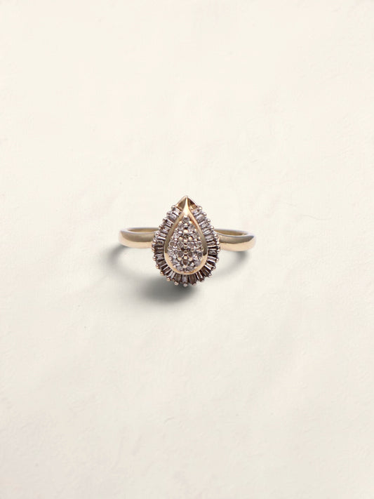 10k Pear Diamond Ring