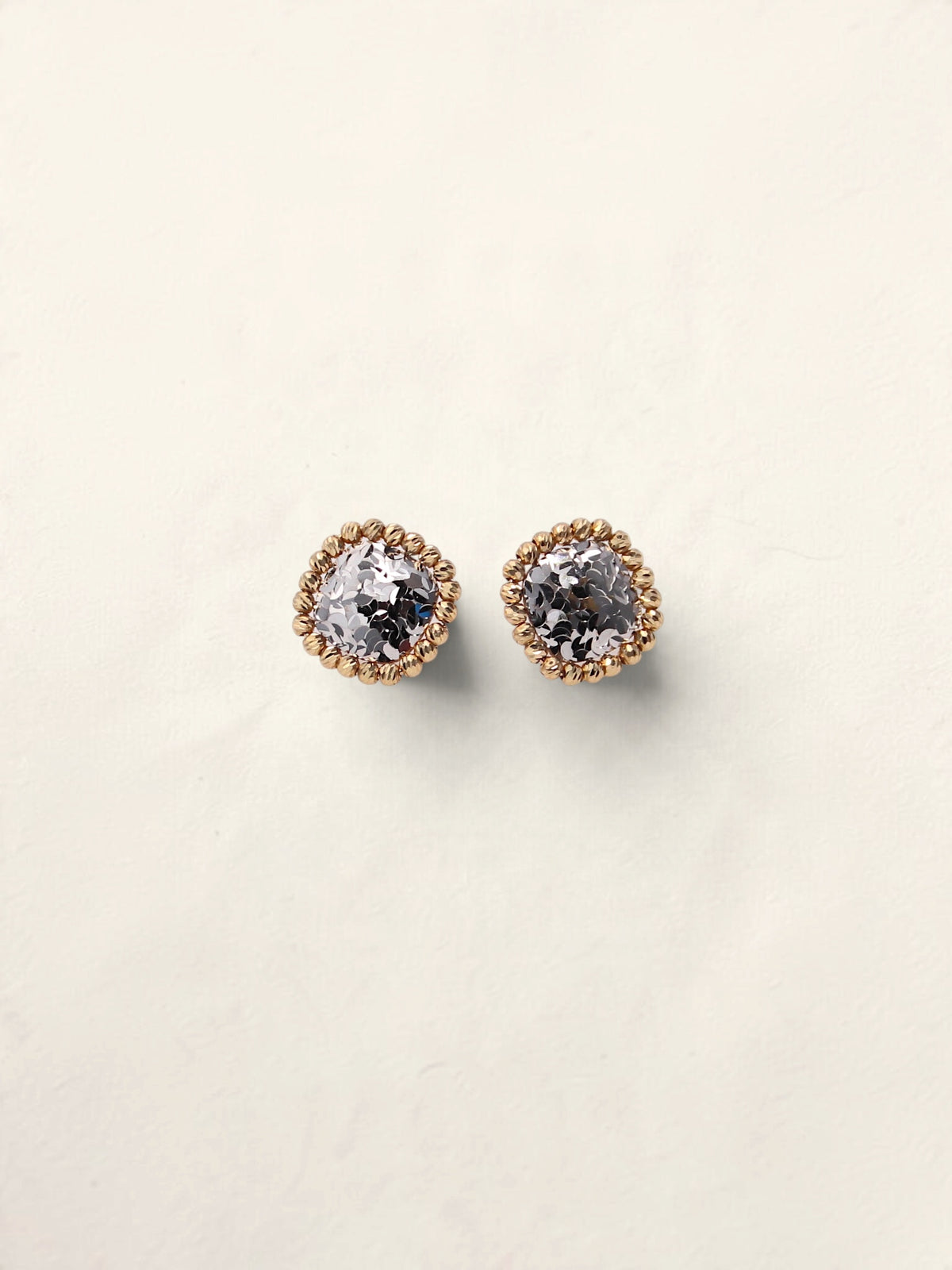 18K Two-Tone Mirror Earrings