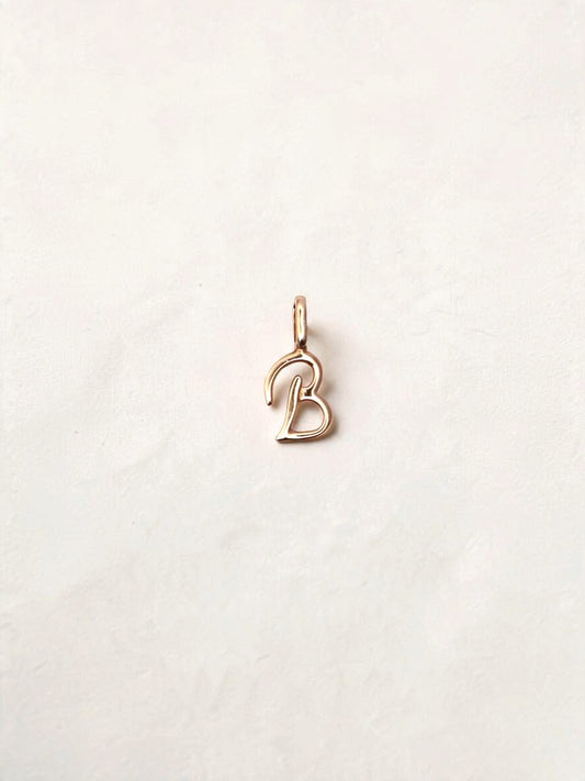 14K Yellow Gold 'B' Pendant